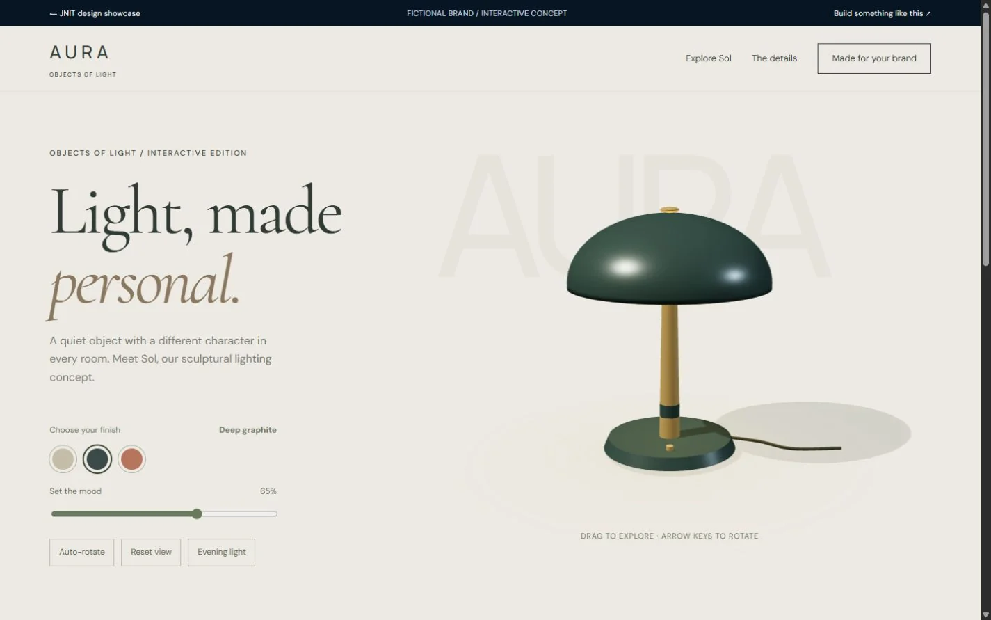 AURA interactive 3D lighting design concept
