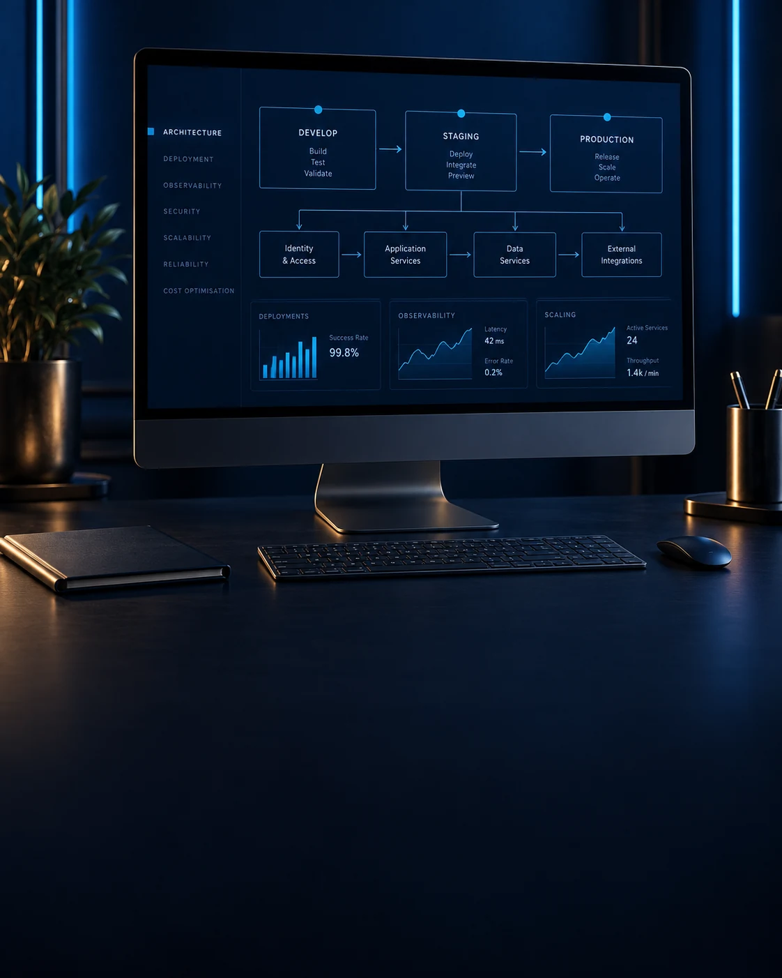 Cloud & delivery concept workspace